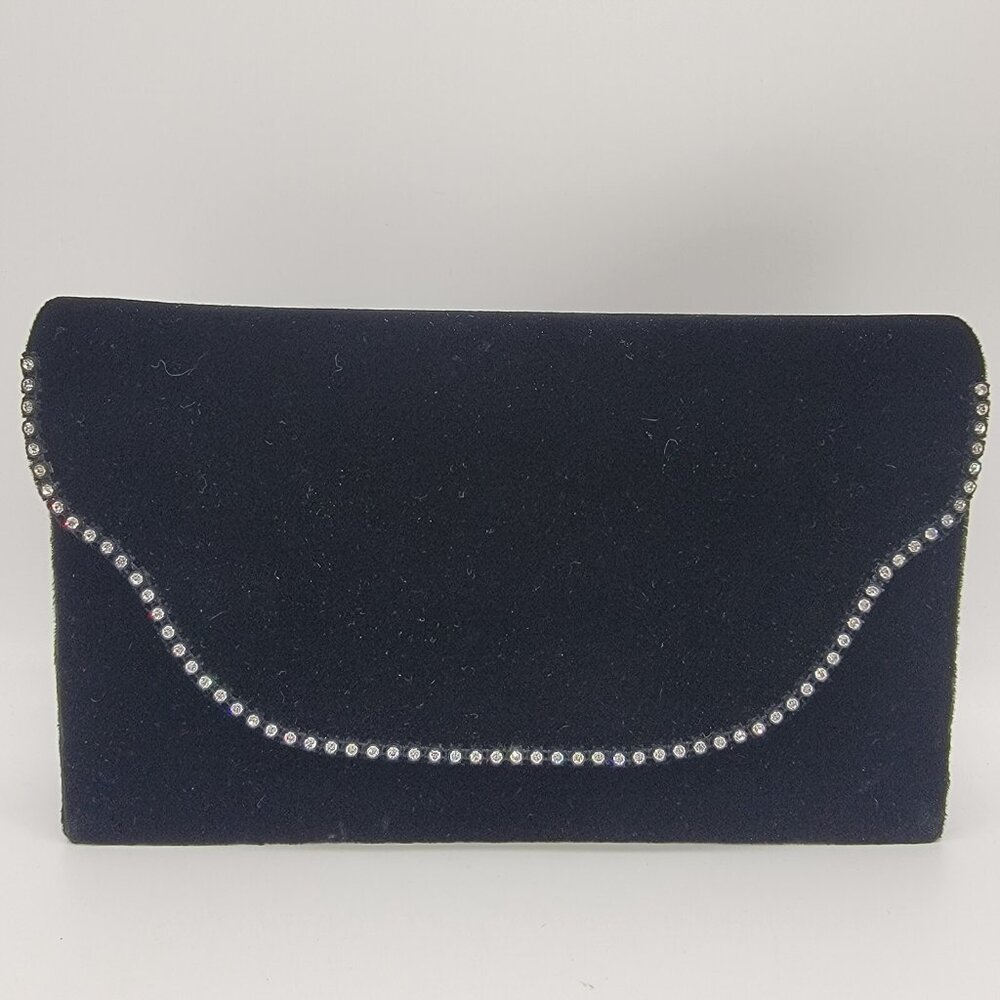 Vintage Carla Marchi‎ Black Evening Clutch Handbag